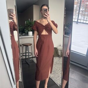 Aura Brown Cutout Dress